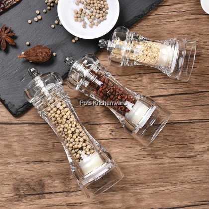 Acrylic Clear Transparent PC Salt Pepper Mill Grinder Manual Pegisar Garam Lada Hitam - B3100 Acrylic Clear Transparent PC Salt Pepper Mill Grinder Manual Pegisar Garam Lada Hitam - B3100