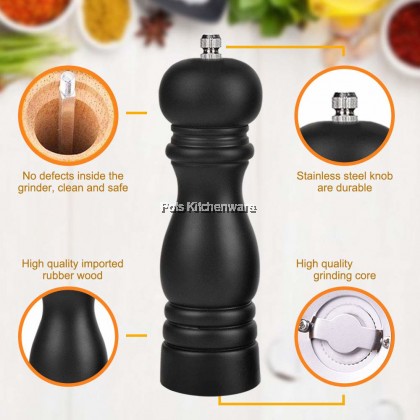 Premium Wooden Manual Pepper Spice Mill Grinder Stainless Steel Grinder Pengisar Lada Hitam - B3206