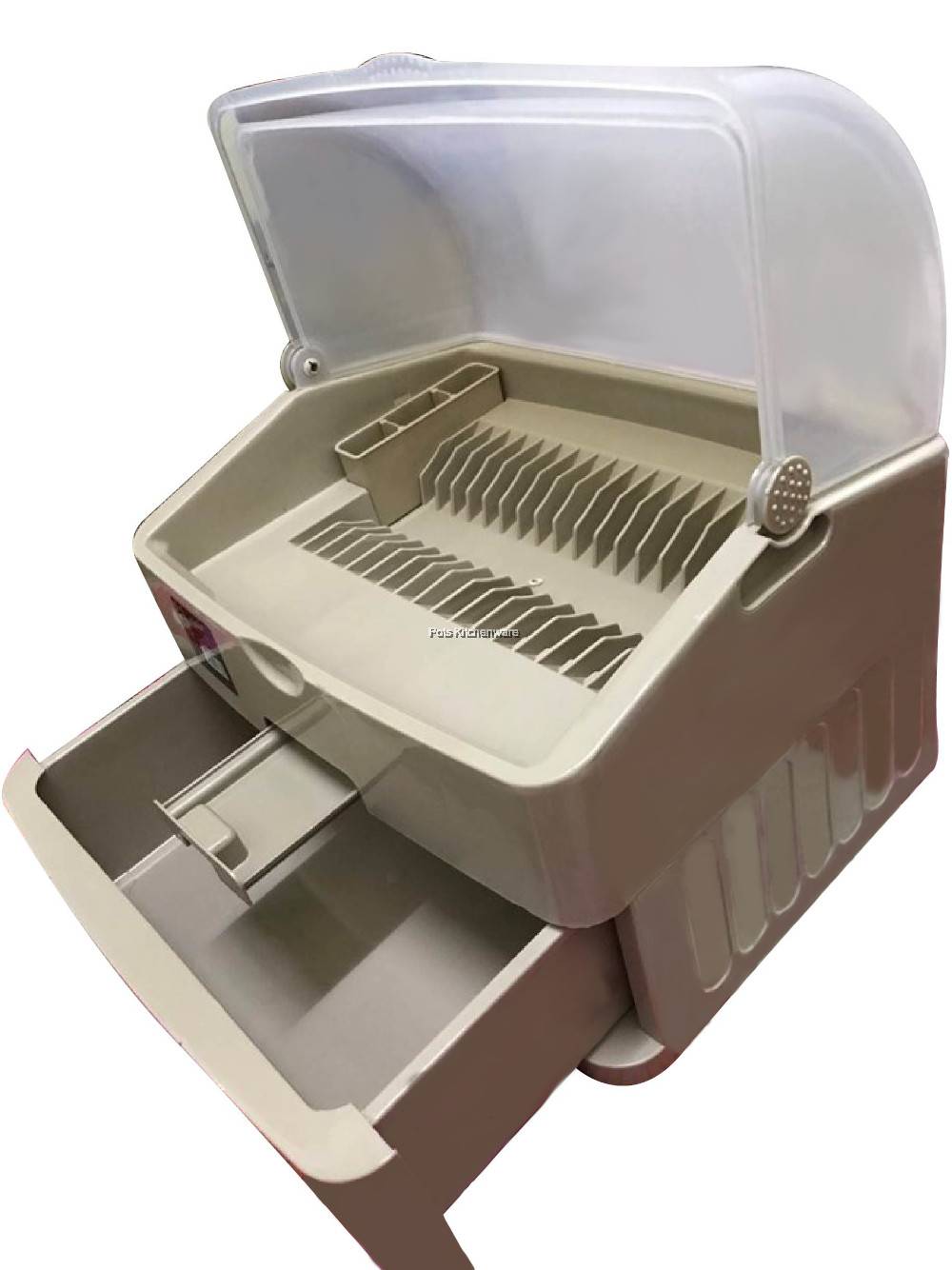 Century Dish Drainer with Cover Drawer Dish Drying Rack Storage Rak