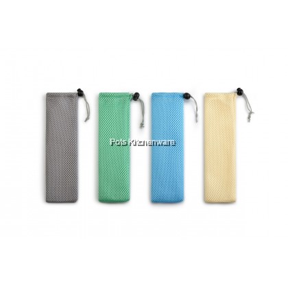 Relax 3pc Portable Reusable Washable Stainless Steel Drinking Straw and Brush with Bag 不锈钢吸管 - F0037