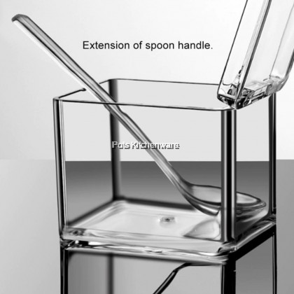 Acrylic Transparent Clear PS 3 Compartment Condiment Sauce Pepper Chili Storage Container with Spoon Bekas Rempah 透明调味料容器 - B8001 Acrylic Transparent Clear PS 3 Compartment Condiment Sauce Pepper Chili Storage Container with Spoon Bekas Rempah 透明调味料容器 - B8001