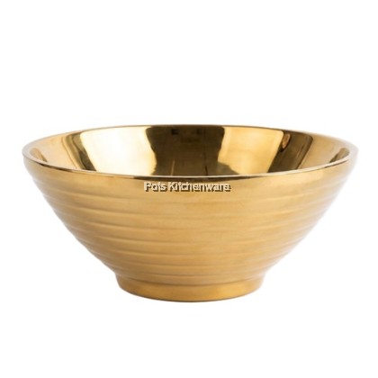 Gold Stainless Steel Double Layer Anti-Scald Soup Bowl Mangkuk Besi Sup Mee不锈钢防烫汤碗拉面碗 -S00-B901110M