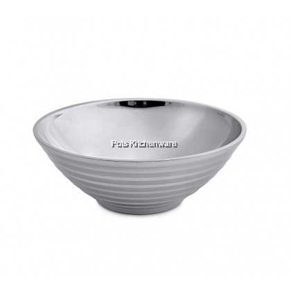 Toffi Stainless Steel Double Layer Anti-Scald Soup Bowl Mangkuk Besi Sup Mee不锈钢防烫汤碗拉面碗 - K6100