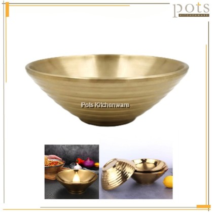 Gold Stainless Steel Double Layer Anti-Scald Soup Bowl Mangkuk Besi Sup Mee不锈钢防烫汤碗拉面碗 -S00-B901110M