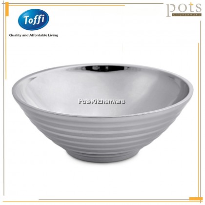 Toffi Stainless Steel Double Layer Anti-Scald Soup Bowl Mangkuk Besi Sup Mee不锈钢防烫汤碗拉面碗 - K6100