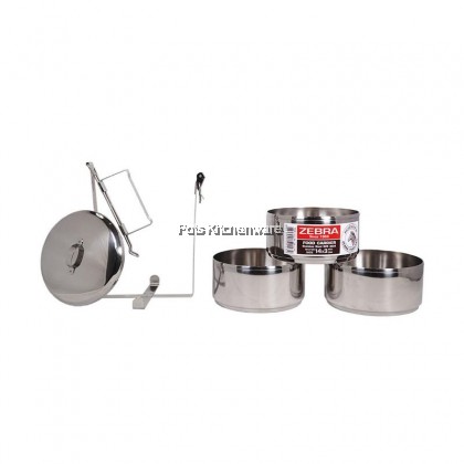 100% Original Zebra Thailand 泰国斑马牌 Classic Stainless Steel SUS304 Multi-Level Tiffin Food Carrier Lunchbox Bekas Makanan Lauk Dapur - Z150100