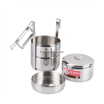 100% Original Zebra Thailand 泰国斑马牌 Classic Stainless Steel SUS304 Multi-Level Tiffin Food Carrier Lunchbox Bekas Makanan Lauk Dapur - Z150100