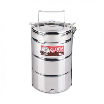 100% Original Zebra Thailand 泰国斑马牌 Classic Stainless Steel SUS304 Multi-Level Tiffin Food Carrier Lunchbox Bekas Makanan Lauk Dapur - Z150100