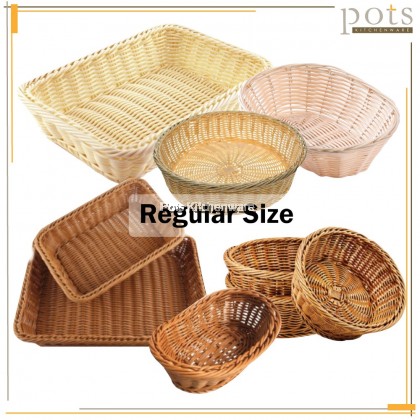 Polyrattan Regular Size Rattan Storage Baskets Serving Basket Fruit Egg Bread Basket Snack Tray - JPA134361M