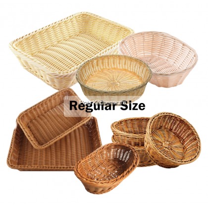 Polyrattan Regular Size Rattan Storage Baskets Serving Basket Fruit Egg Bread Basket Snack Tray - JPA134361M