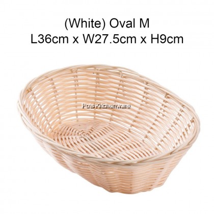 Polyrattan Large Size Rattan Storage Baskets Serving Basket Fruit Egg Bread Basket Snack Tray - A13435