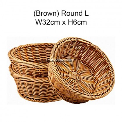 Polyrattan Large Size Rattan Storage Baskets Serving Basket Fruit Egg Bread Basket Snack Tray - A13435