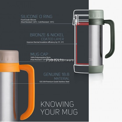 Relax 500ml Keep Warm Stainless Steel 18.8/SUS304 Thermal Office Mug Thermos Cup Cawan Termos Tahan Panas 保温杯 - D1144