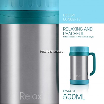 Relax 500ml Keep Warm Stainless Steel 18.8/SUS304 Thermal Office Mug Thermos Cup Cawan Termos Tahan Panas 保温杯 - D1144