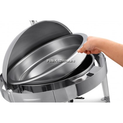 Stainless Steel Round Chafing Dish Buffet Catering Set Berkas Lauk Food Dome Cover - B4002