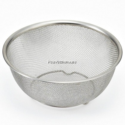 Toffi High Quality Stainless Steel Round Mesh Wide Rim Food Strainer Drainer Vegetable - K8500