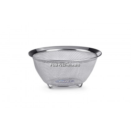 Toffi High Quality Stainless Steel Round Mesh Wide Rim Food Strainer Drainer Vegetable - K8500