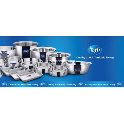 Toffi High Quality Stainless Steel Round Mesh Wide Rim Food Strainer Drainer Vegetable - K8500