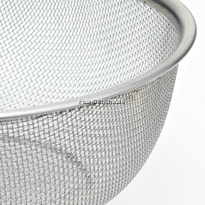 Toffi High Quality Stainless Steel Round Mesh Wide Rim Food Strainer Drainer Vegetable - K8500