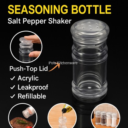 Acrylic Transparent Sauce Bottle Condiment Salt Pepper Shaker Bekas Serbuk Botol Lada Garam 胡椒盐酱油罐 - B3516M