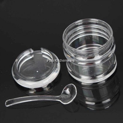Acrylic Transparent Clear PS Condiment Sauce Pepper Chili Storage Container with Spoon Bekas Rempah 透明调味料容器 - B3522M