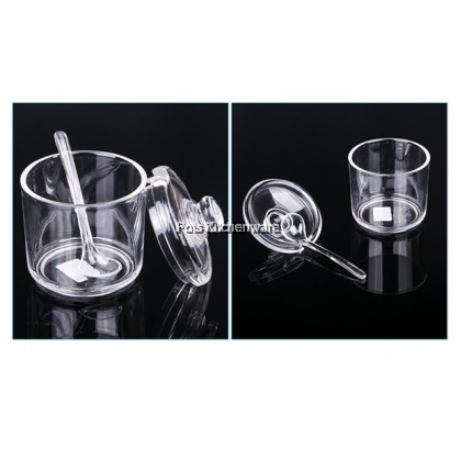 Acrylic Transparent Clear PS Condiment Sauce Pepper Chili Storage Container with Spoon Bekas Rempah 透明调味料容器 - B3522M