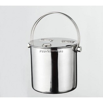 Toffi Stainless Steel Flip Cover Sugar Syrup Pot Storage Porridge Sauce Soup Container Bekas Sirup (14cm/16cm) - K9014M