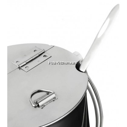 Toffi Stainless Steel Flip Cover Sugar Syrup Pot Storage Porridge Sauce Soup Container Bekas Sirup (14cm/16cm) - K9014M