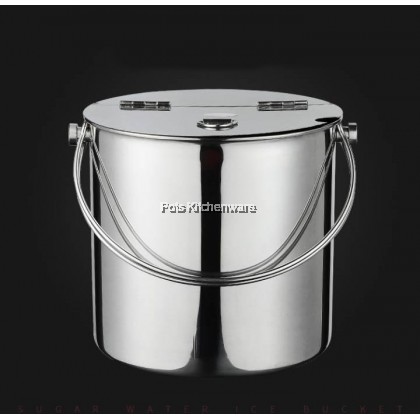 Toffi Stainless Steel Flip Cover Sugar Syrup Pot Storage Porridge Sauce Soup Container Bekas Sirup (14cm/16cm) - K9014M