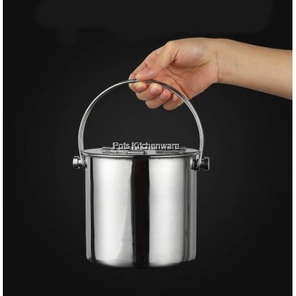 Toffi Stainless Steel Flip Cover Sugar Syrup Pot Storage Porridge Sauce Soup Container Bekas Sirup (14cm/16cm) - K9014M