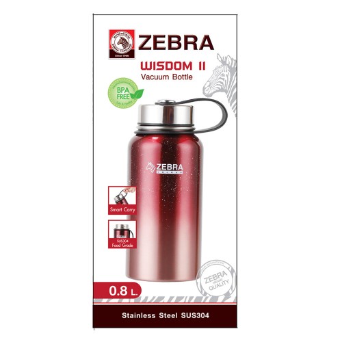 100% Original Zebra Thailand 泰国斑马牌 SUS304 Stainless Steel Wisdom II Vacuum  Bottle Flask 保温壶保温水罐 Botol Air (530ml/800ml) - Z112830M