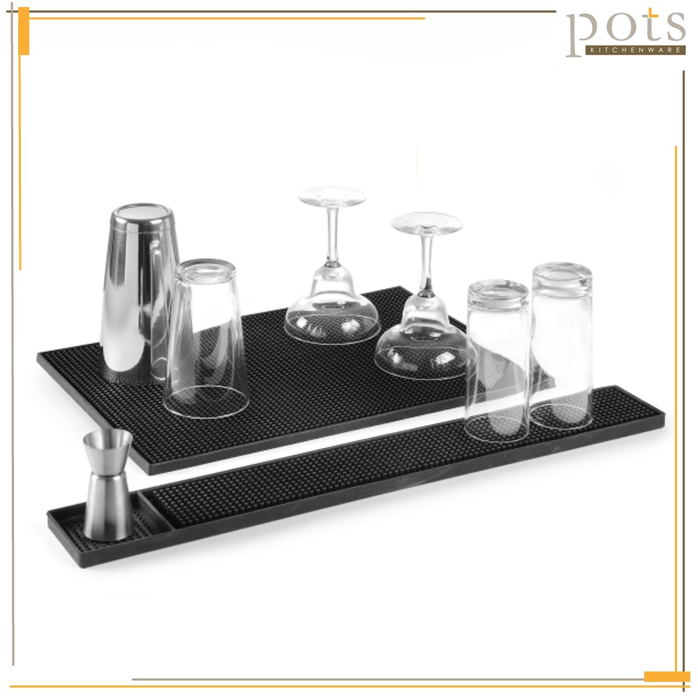 Black Rubber Non Slip Cocktail Bar Mat Water Pad Silicone Cafe Mat ...
